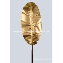 PE Golden Banana Leave Spray Artificial Plant for Decoration (51196)
